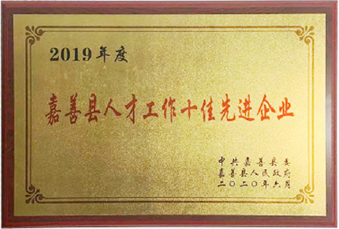 2019 Topp ti avanserte bedrifter i Jiashan County Talent Work